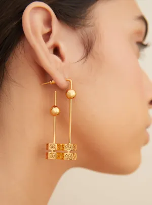 Outhouse   I   Oh Poppi Orchard Street Bolt Drop Hoops Brass, Gold Accessories OHAW21EA091