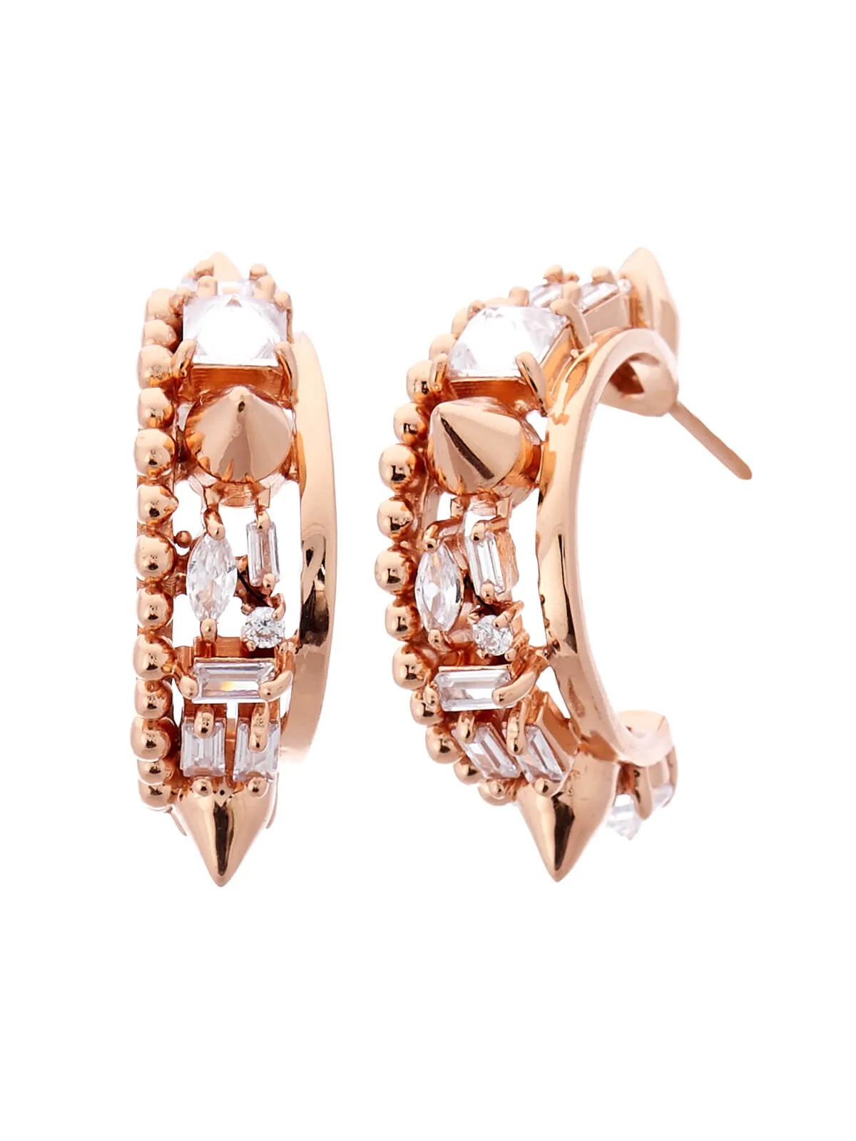 Outhouse   I    Orion Rose Miracle Mile Gold Crescent Hoop Earrings Rose Gold New OHAW19EA053