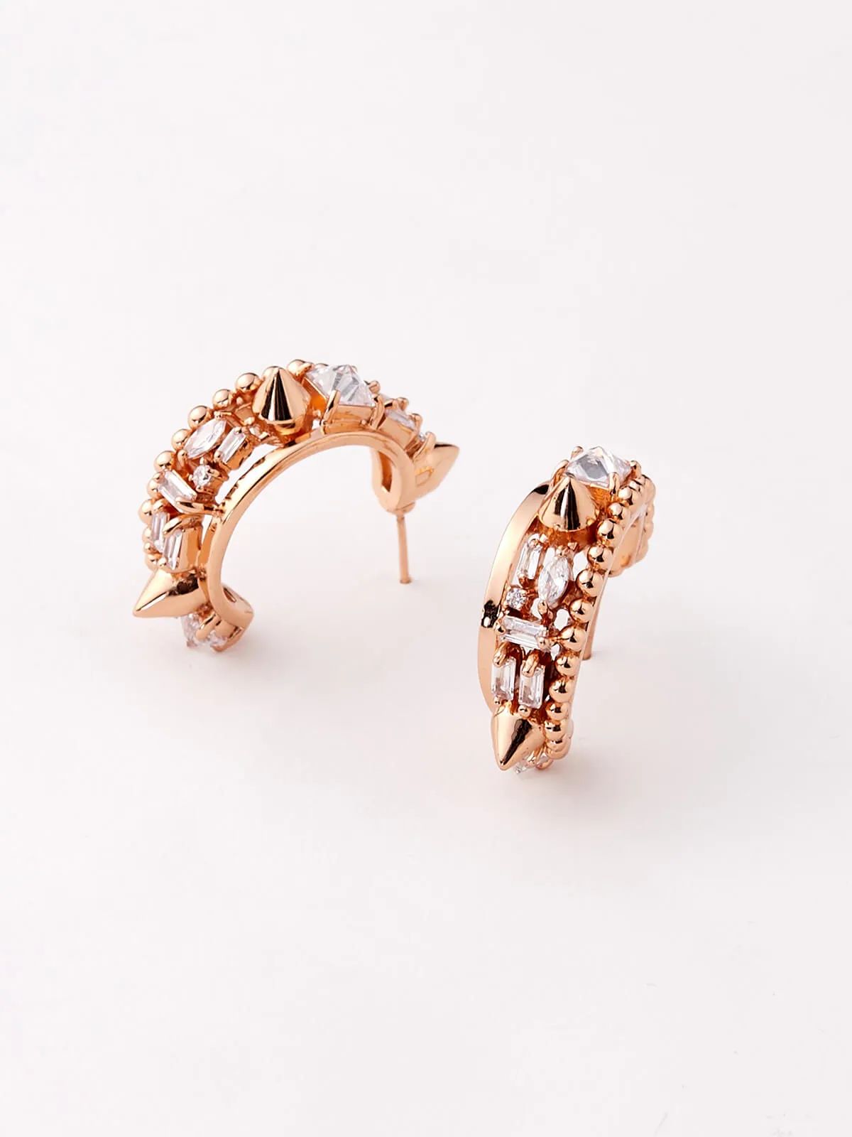 Outhouse   I    Orion Rose Miracle Mile Gold Crescent Hoop Earrings Rose Gold New OHAW19EA053