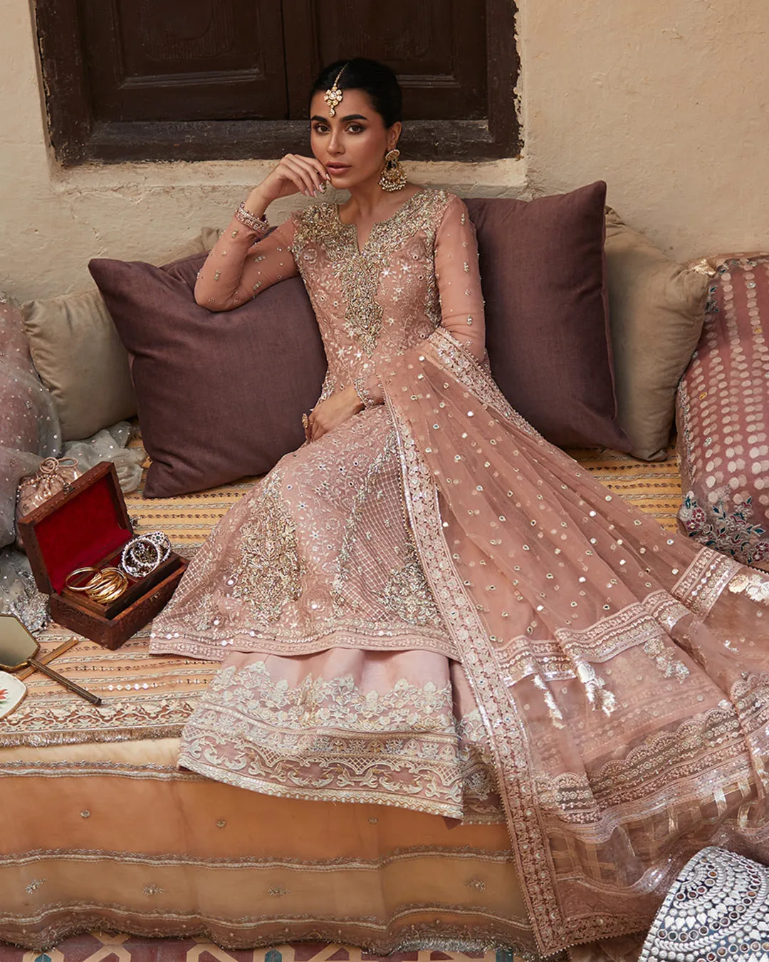Pakistani Bridal Dress in Kameez and Sharara Style