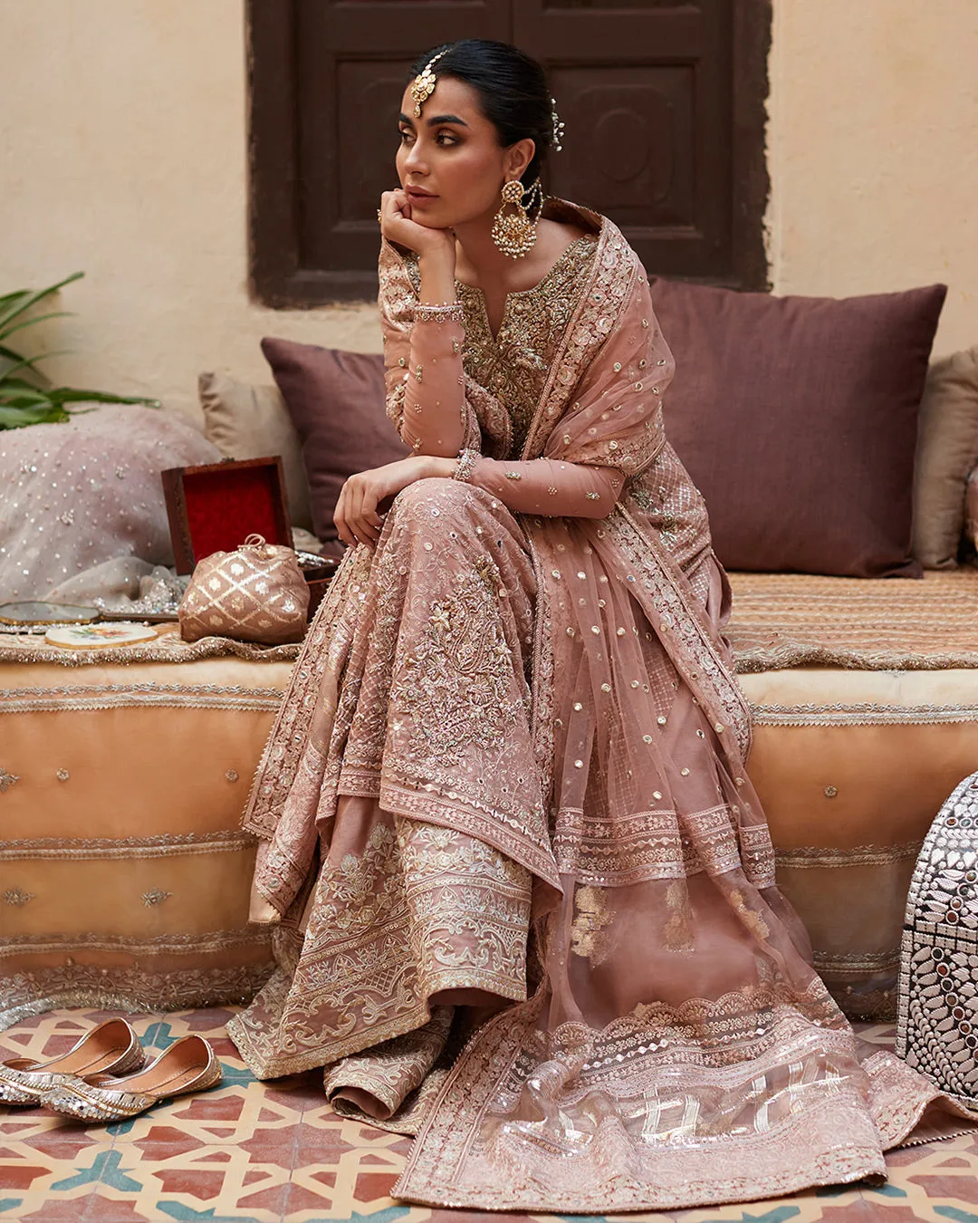 Pakistani Bridal Dress in Kameez and Sharara Style