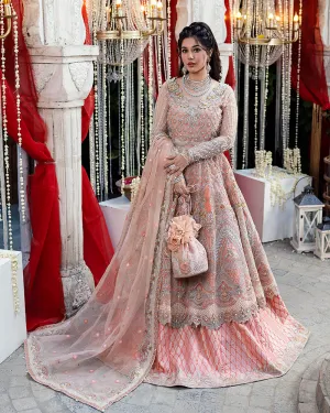 Pakistani Bridal Dress in Pishwas Frock Lehenga Style