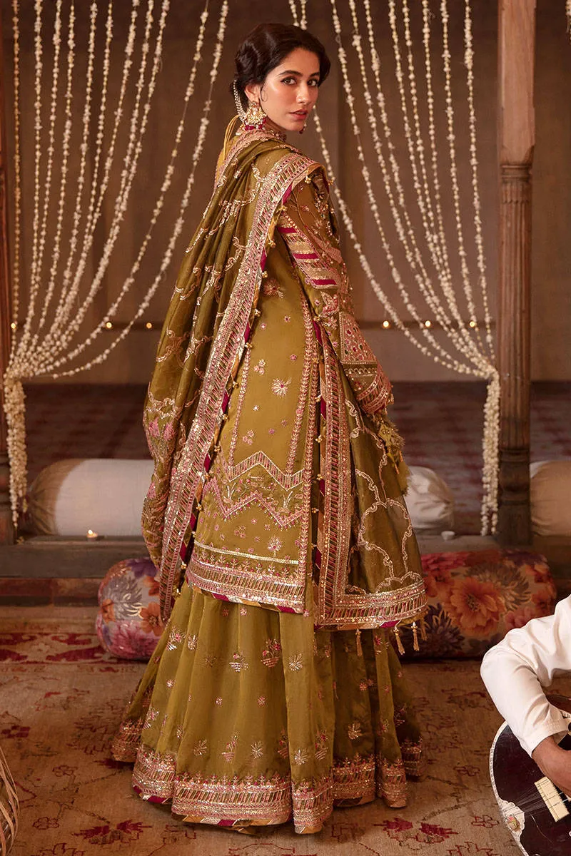 Pakistani Wedding Dress in Gharara Kameez Dupatta Style
