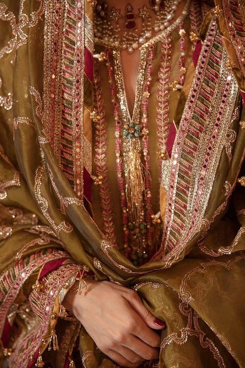 Pakistani Wedding Dress in Gharara Kameez Dupatta Style