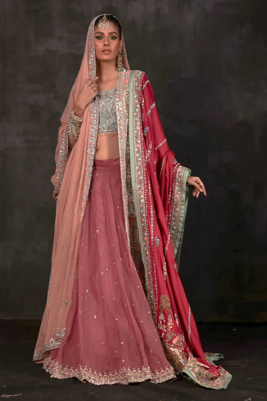 Pakistani Wedding Dress in Lehenga Choli Dupatta Style