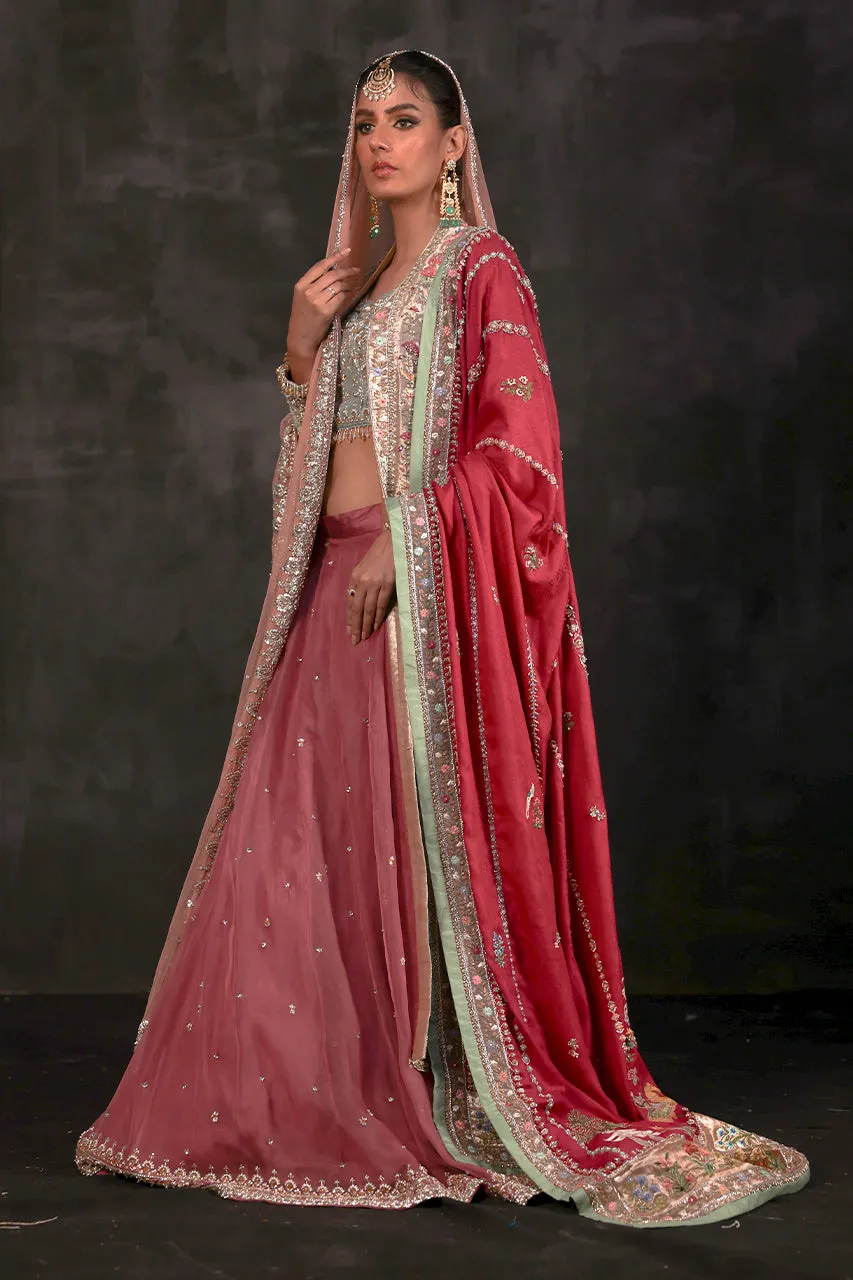Pakistani Wedding Dress in Lehenga Choli Dupatta Style
