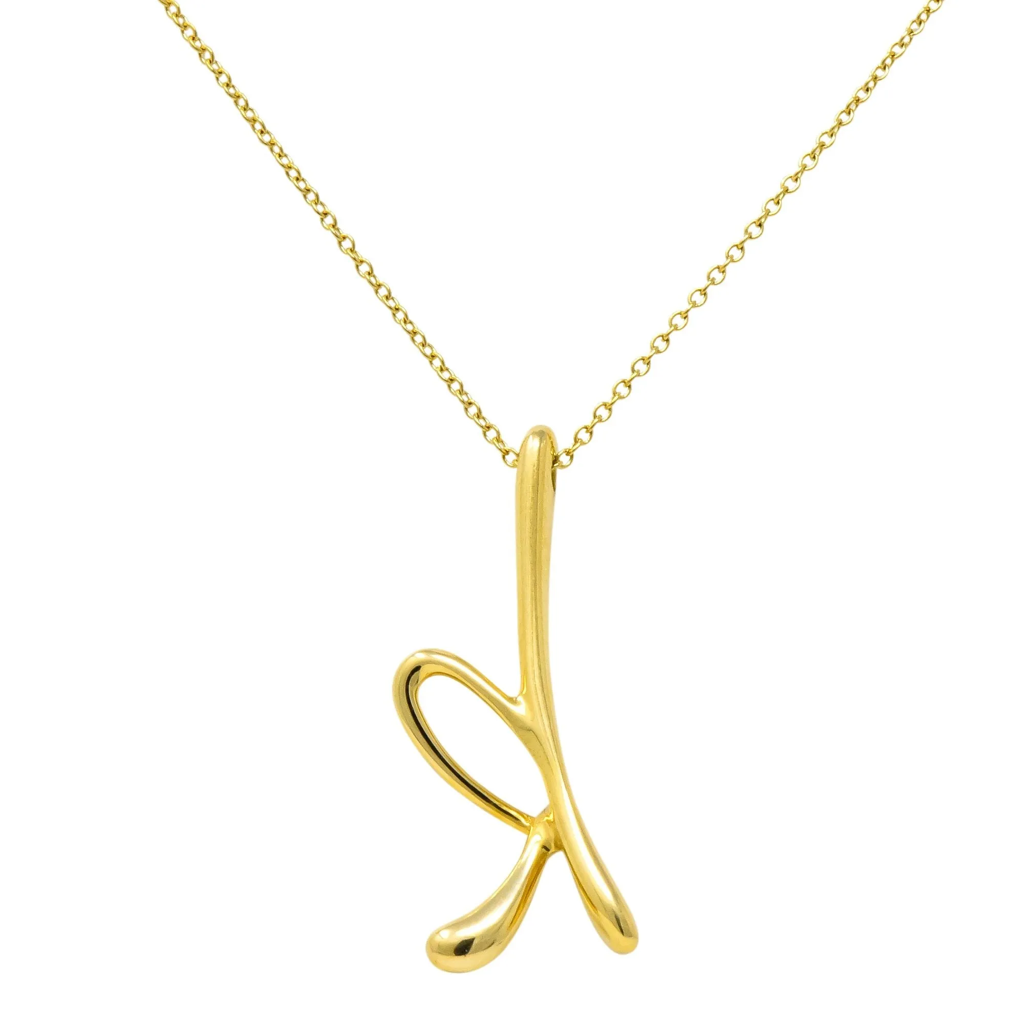 Paloma Picasso Tiffany & Co. 18 Karat Gold Letter K Pendant Necklace