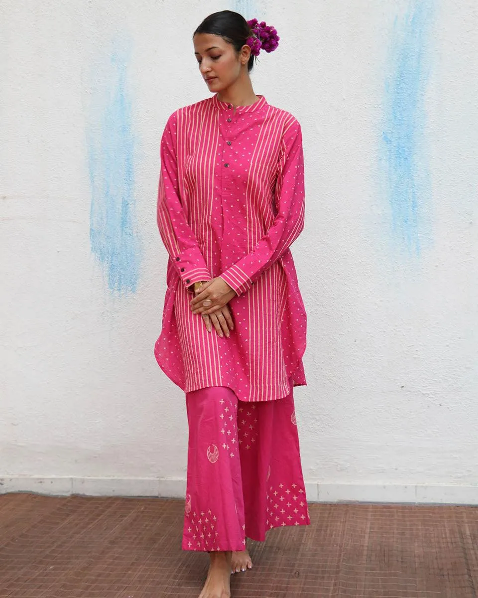 Pankhuri Blockprinted Cotton Kurta Set - Flower Girl