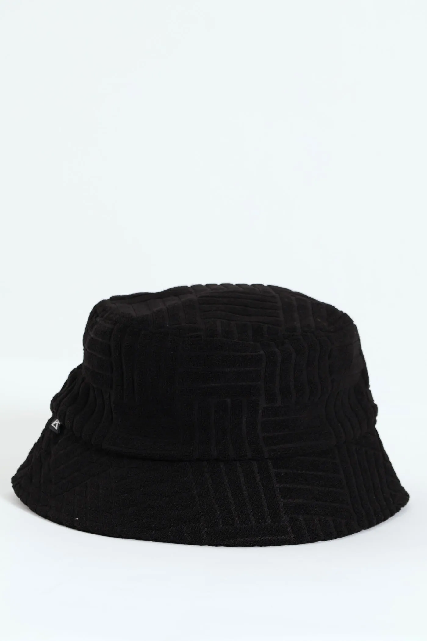Pattern Towelling Bucket Hat - Black