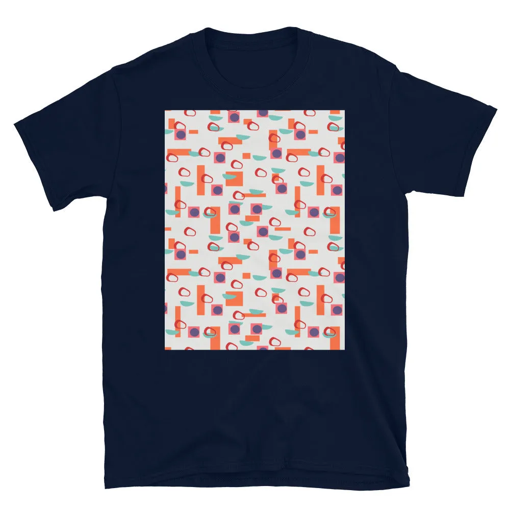 Patterned Short-Sleeve Unisex T-Shirt | 50s Style | Mid Century Geometric