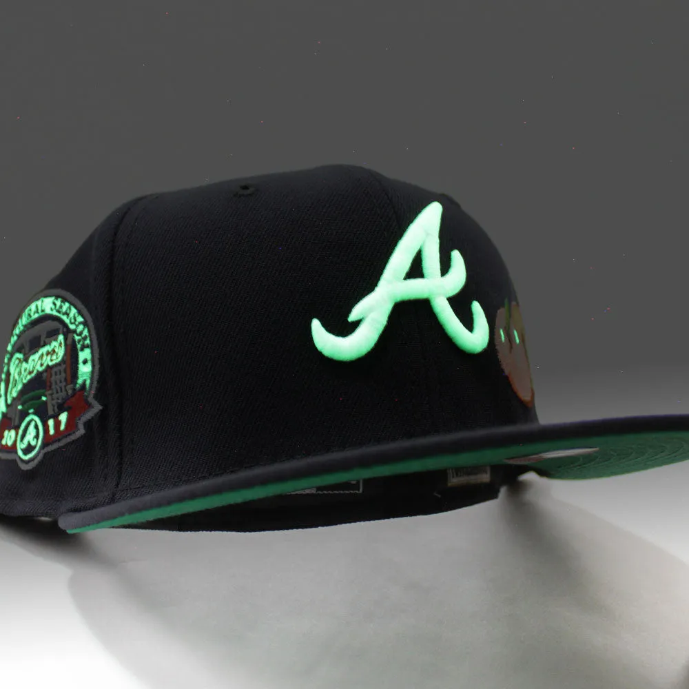 Peach Atlanta Braves 2017 Inaugural Season New Era 59Fifty Fitted Hat (Navy Green Under Brim)