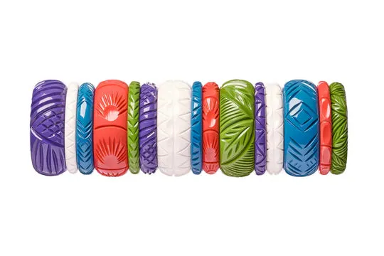 Peacock Heavy Carve Fakelite Beads by Splendette