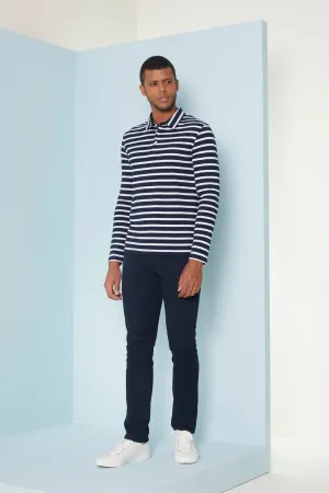 Perona   I   Mens-Thirts & Polos -Polos -Thomas-Pma-Fv21-425-Whitetripe  AS7787