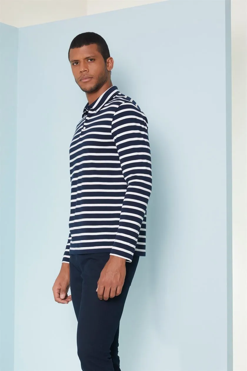 Perona   I   Mens-Thirts & Polos -Polos -Thomas-Pma-Fv21-425-Whitetripe  AS7787