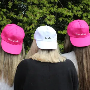 Personalised Pink Team Bride & White Bride Hats