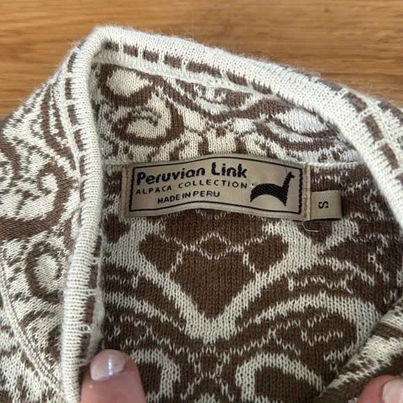 Peruvian Link Women's Monterey Cardigan Sz Small Alpaca Collection Camel Cozy