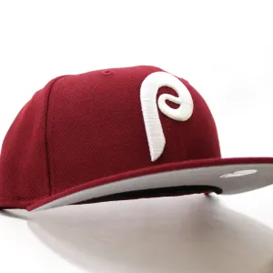 Philadelphia Phillies 1970 New Era 59Fifty Fitted Hat (Cardinal Gray Under Brim)