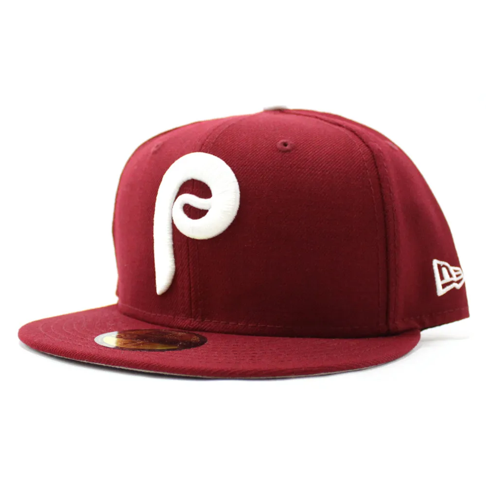 Philadelphia Phillies 1970 New Era 59Fifty Fitted Hat (Cardinal Gray Under Brim)