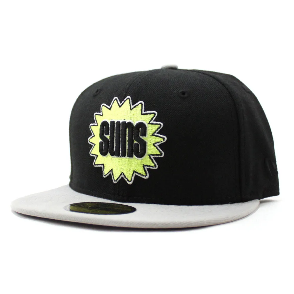 Phoenix Suns New Era 59Fifty Fitted Hat (Black Gray Neon Yellow)