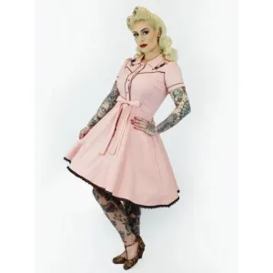 Pink Black Rose Vintage Rockabilly Country Western Dress by Hemet