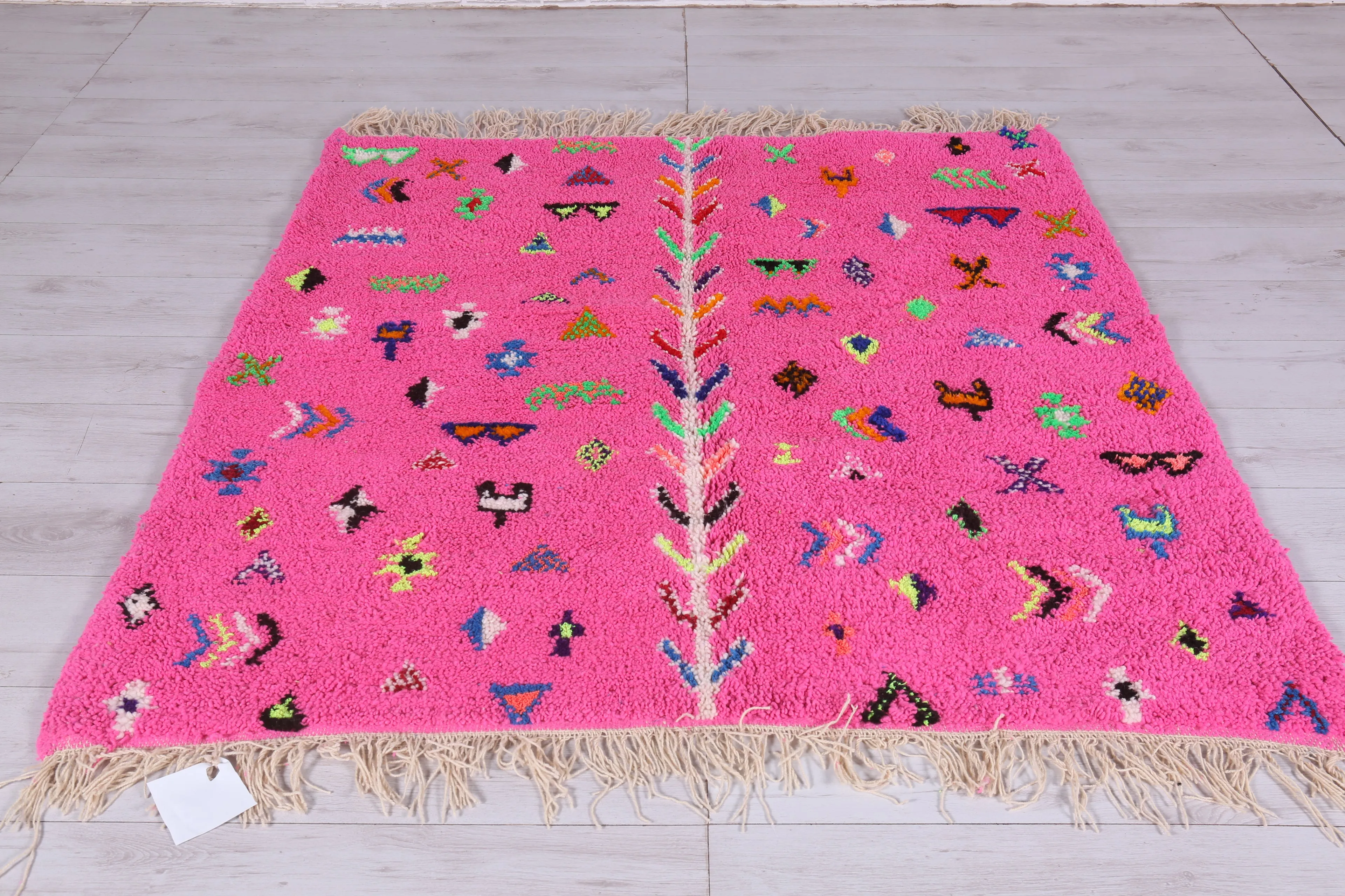 Pink Moroccan area rug - Custom area rug - Berber rug