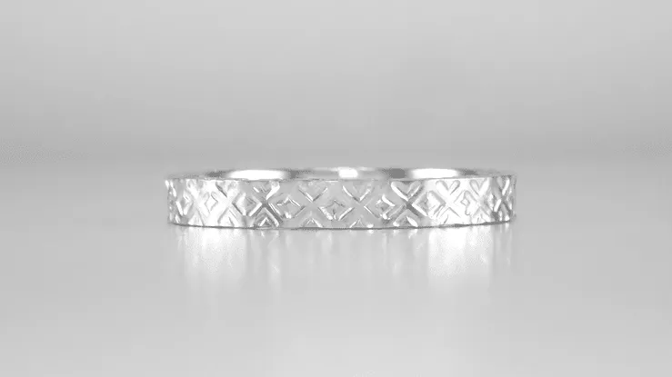 Platinum 1950's Mid Century Modern Antique Style Sculptural Wedding Band