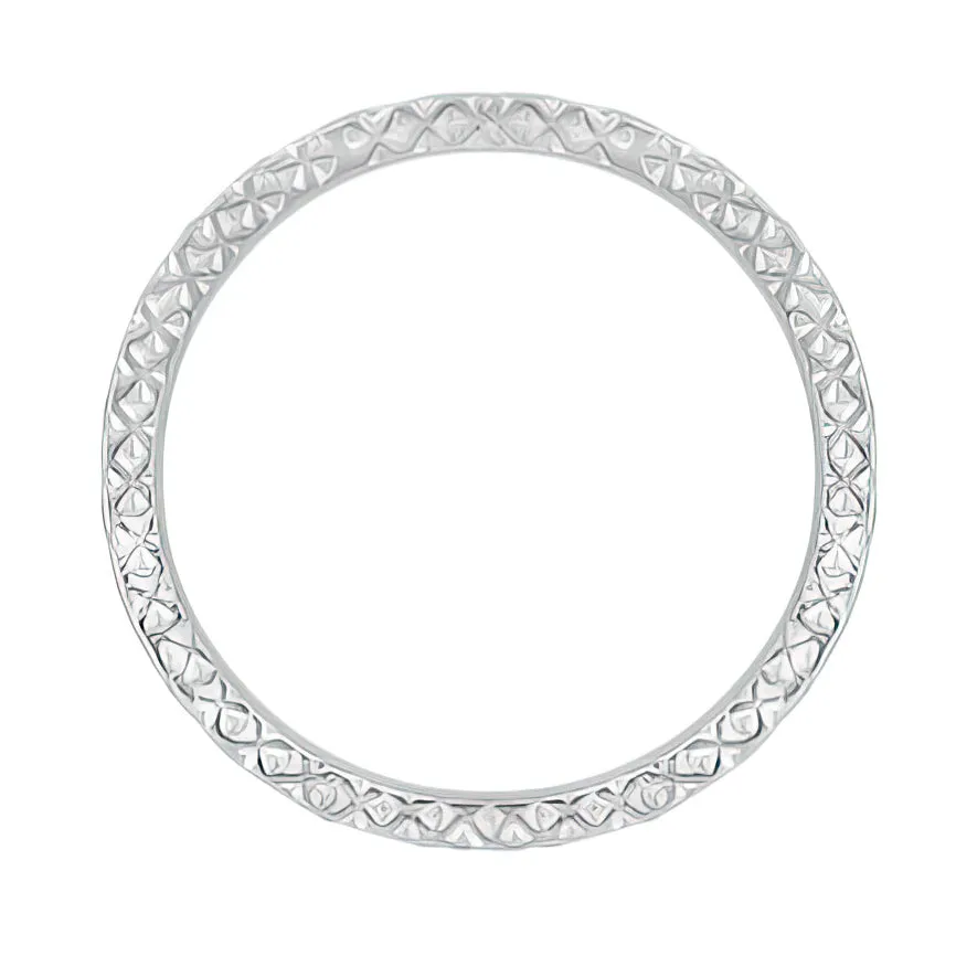 Platinum 1950's Mid Century Modern Antique Style Sculptural Wedding Band