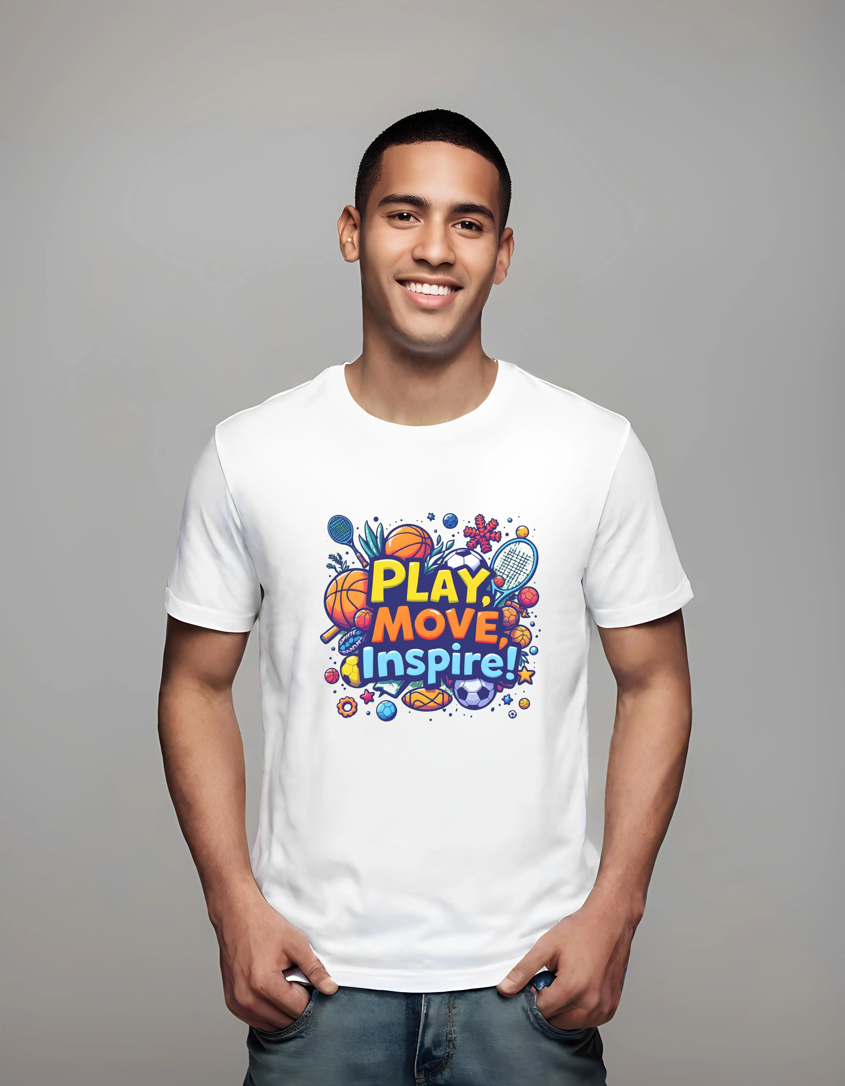 Play Move Inspire Sports Design | Classic T-Shirt (Unisex)