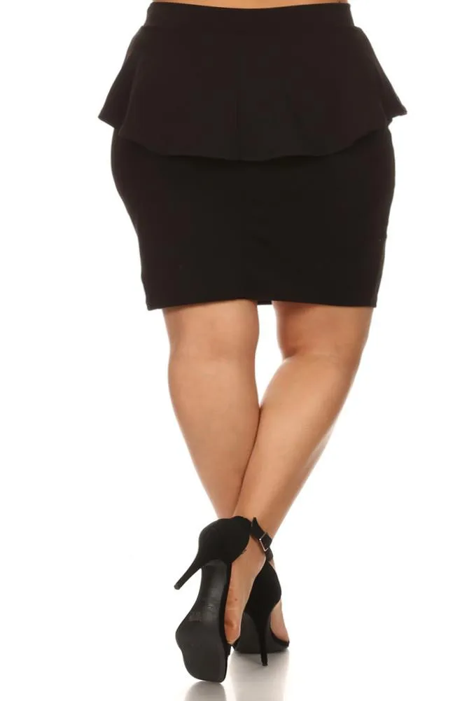 Plus Size Sexy Cute Peplum Skirt