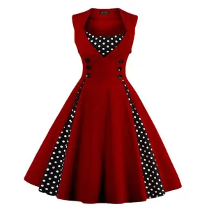 Plus Size Women's Retro Vintage Dress 50s 60s Rockabilly Style Party Midi Dresses