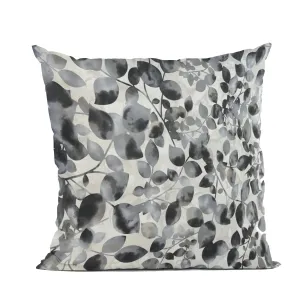 Plutus Black White Midnight Bloom Floral Luxury Throw Pillow