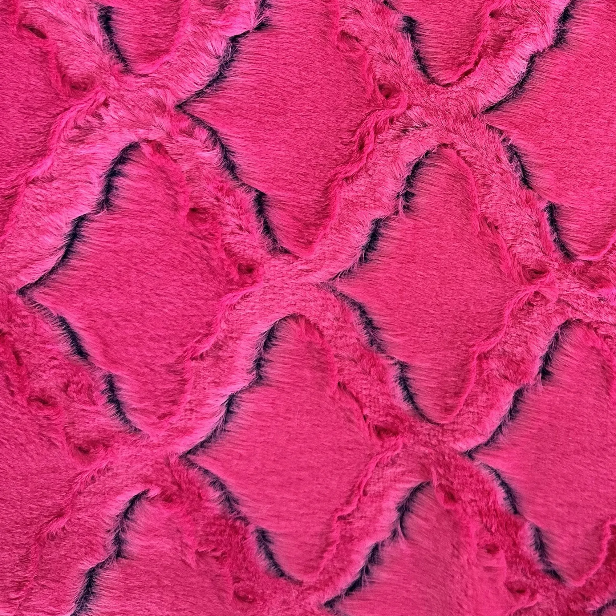 Plutus Fuchsia Purple Diamond Animal Faux Fur Luxury Throw Pillow