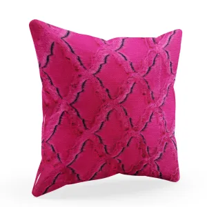 Plutus Fuchsia Purple Diamond Animal Faux Fur Luxury Throw Pillow