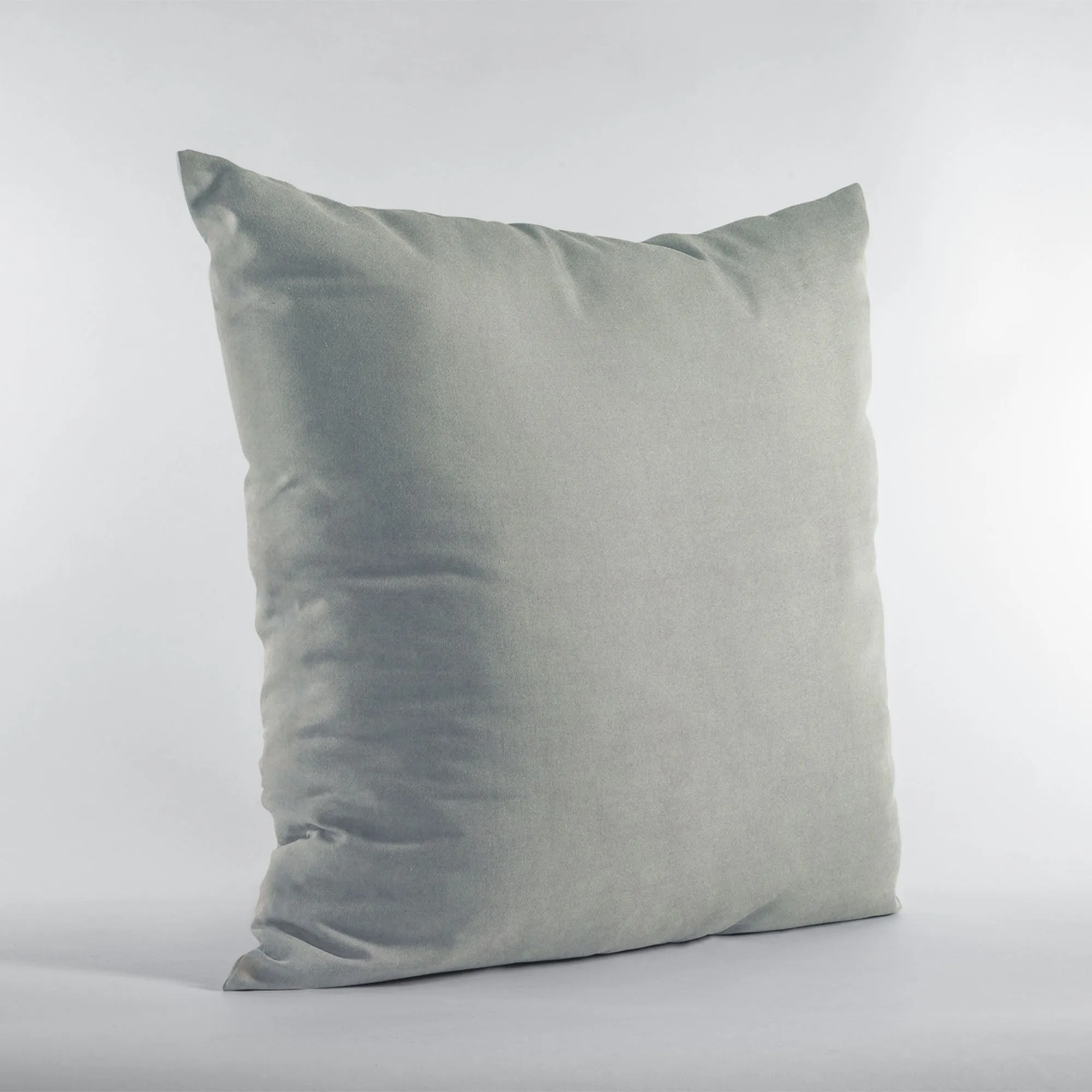 Plutus Grey Solid Shiny Velvet Luxury Throw Pillow