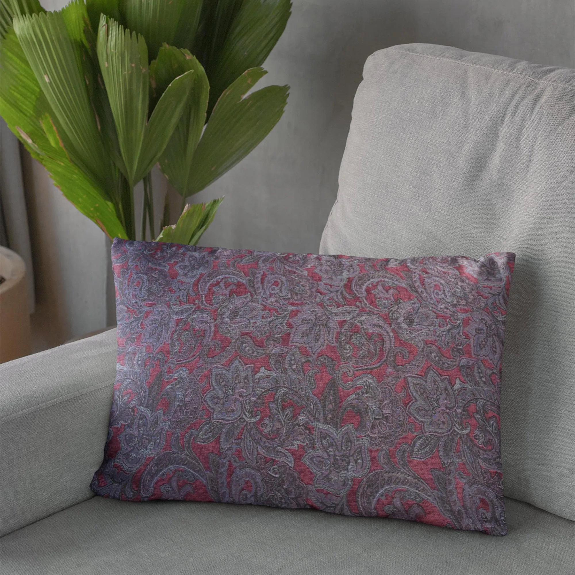 Plutus Purple Lavender Elegance Paisley Luxury Throw Pillow