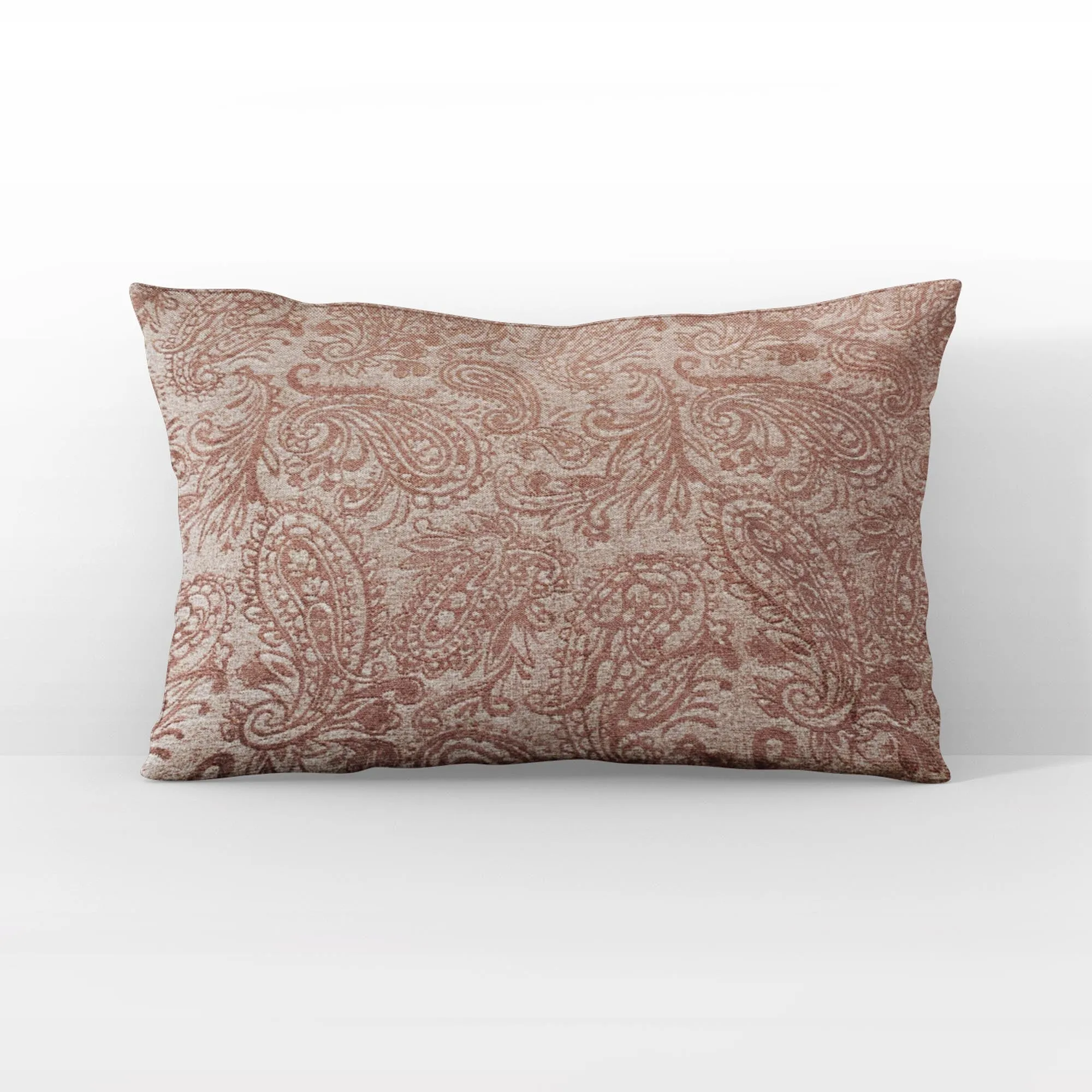 Plutus Terracotta  Rustic Paisley Paisley Luxury Throw Pillow