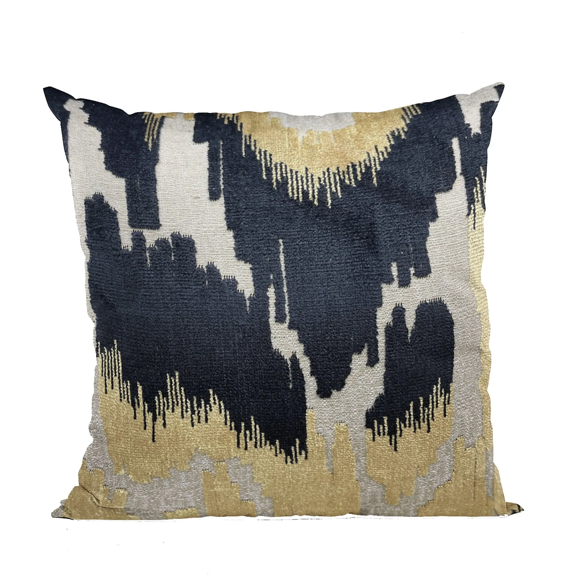 Plutus Velvet Glamour Black, Gold, Cream Handmade Luxury Pillow