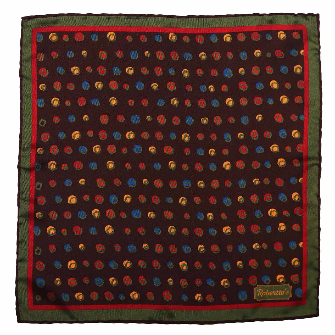 Polka Mania Chocolate Brown Pocket Square