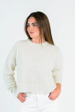 Poppi Crewneck- Ecru