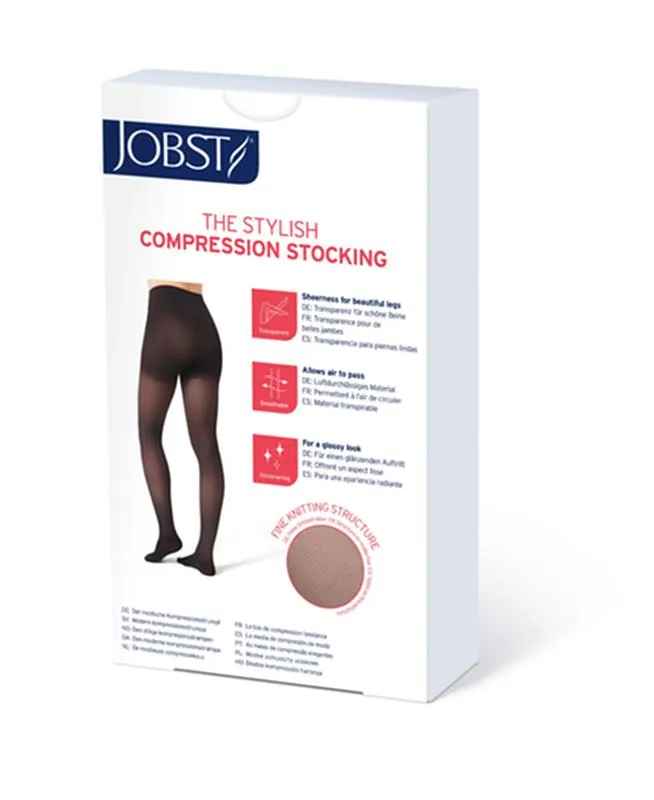 PR/1 JOBST ULTRASHEER WOMEN, THIGH HIGH, 15-20MMHG, MD, BLACK, CLOSED TOE