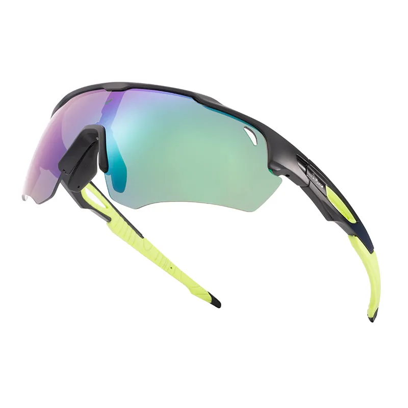 "Apex" Sports Performance Sunglasses (Black/Green)