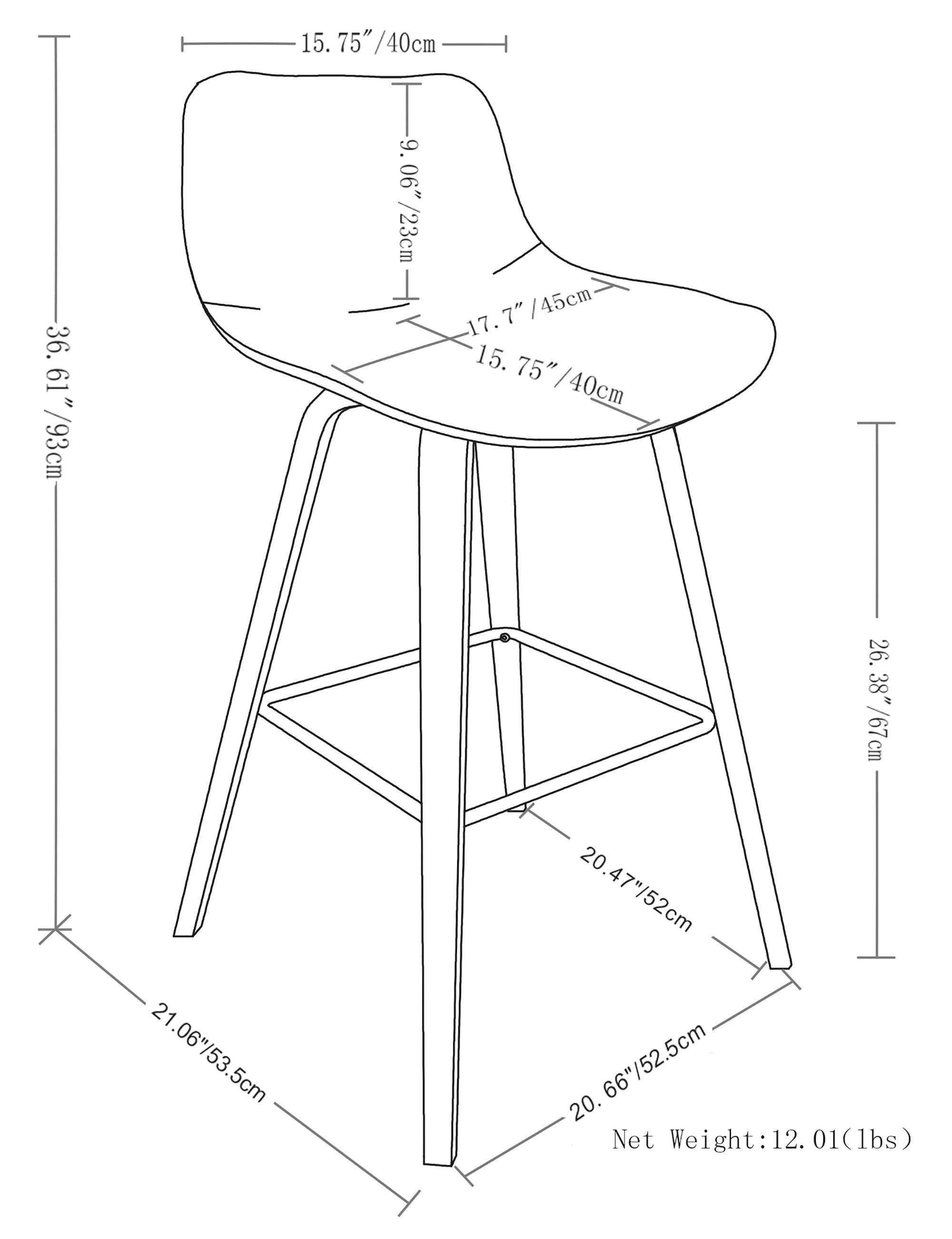 Randolph Bentwood Counter Height Stool (Set of 2) in Black Leg Color