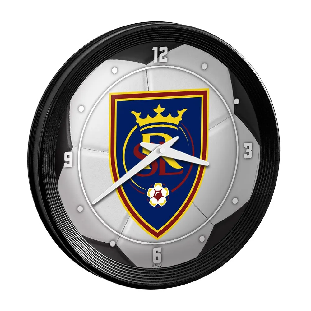 Real Salt Lake: Soccer Ball - Ribbed Frame Wall Clock
