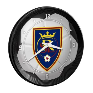 Real Salt Lake: Soccer Ball - Ribbed Frame Wall Clock