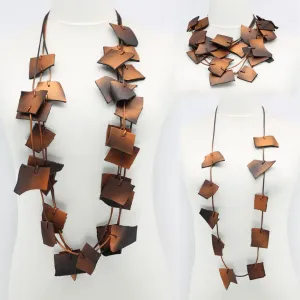 Recycled Leather Offcuts Necklace in Golden Autumn