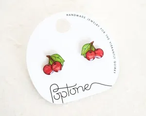 Red Cherry Stud Earrings