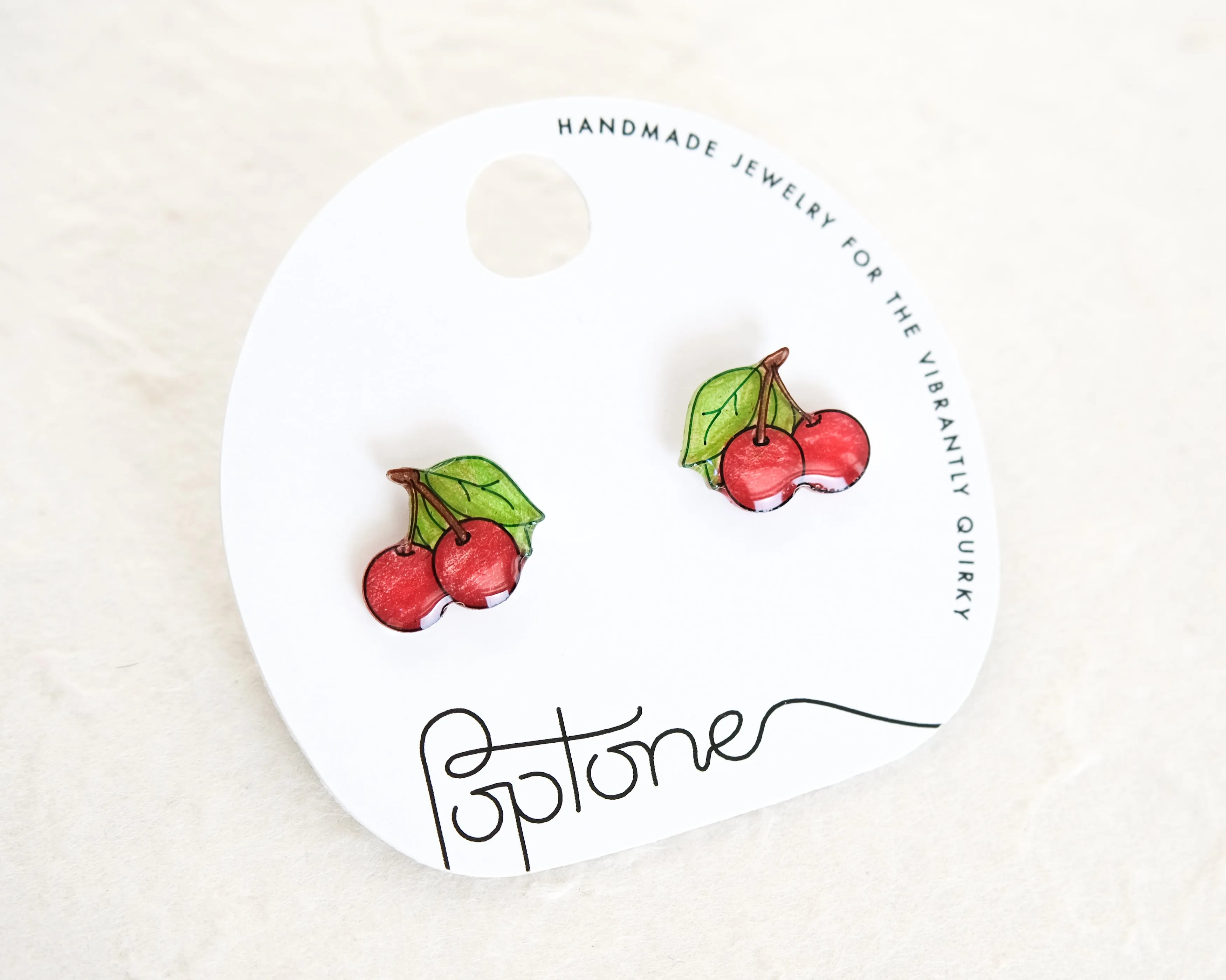 Red Cherry Stud Earrings