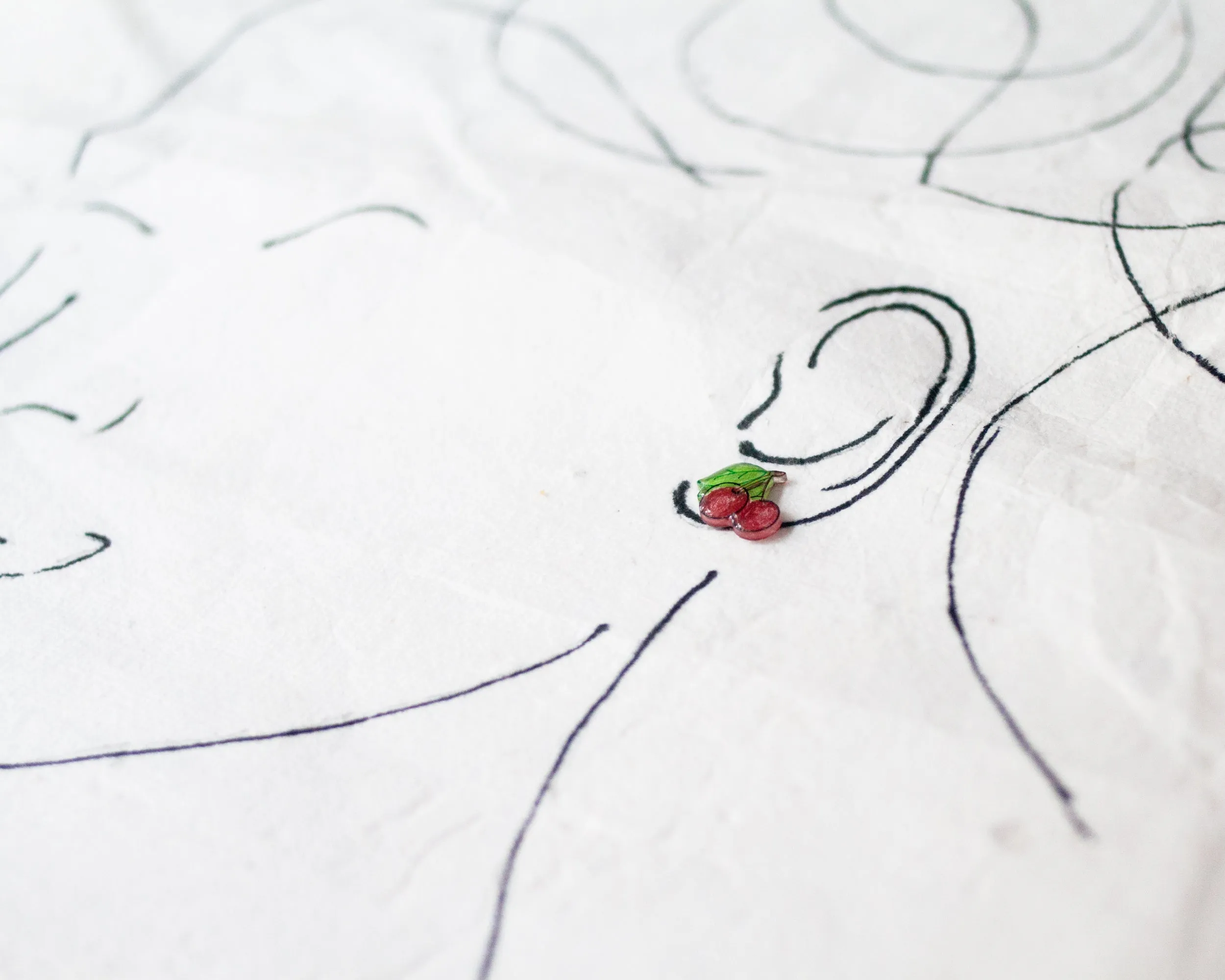 Red Cherry Stud Earrings