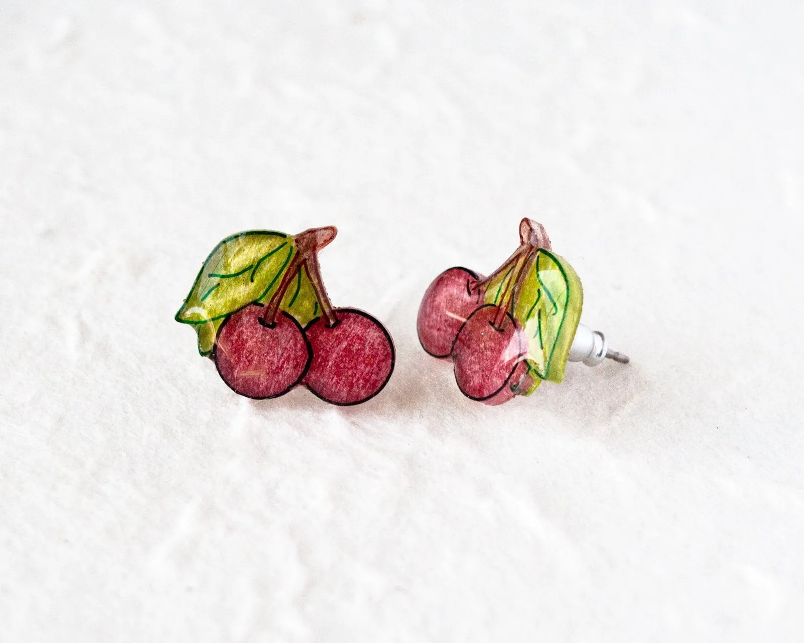 Red Cherry Stud Earrings