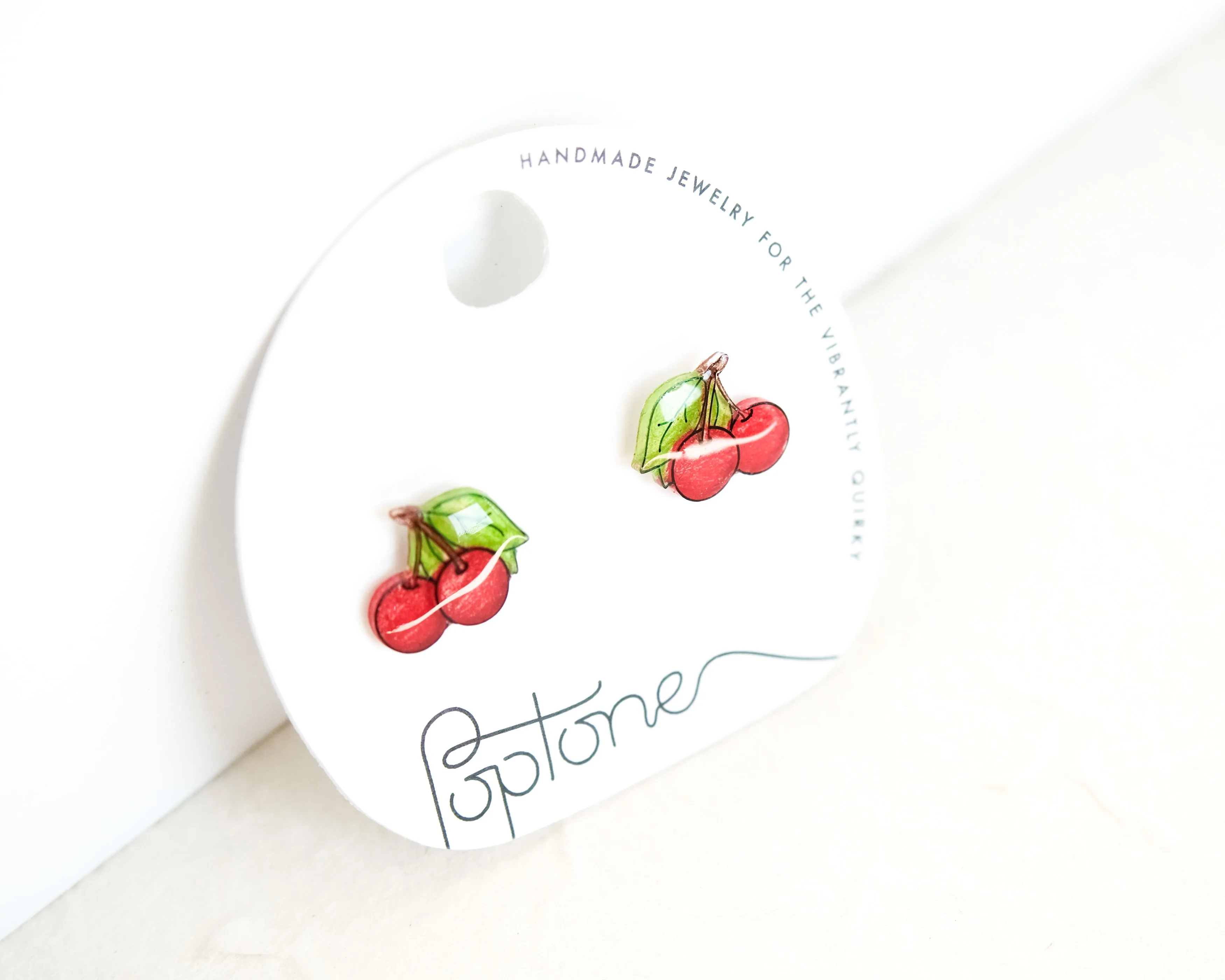 Red Cherry Stud Earrings